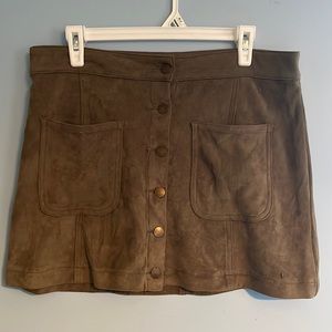 Muted Olive Suede Skirt